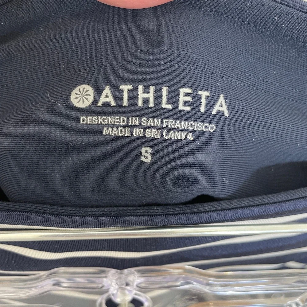 Athleta Skort Navy Blue White Striped Active‎ Built-In Shorts Tennis Golf Swim S